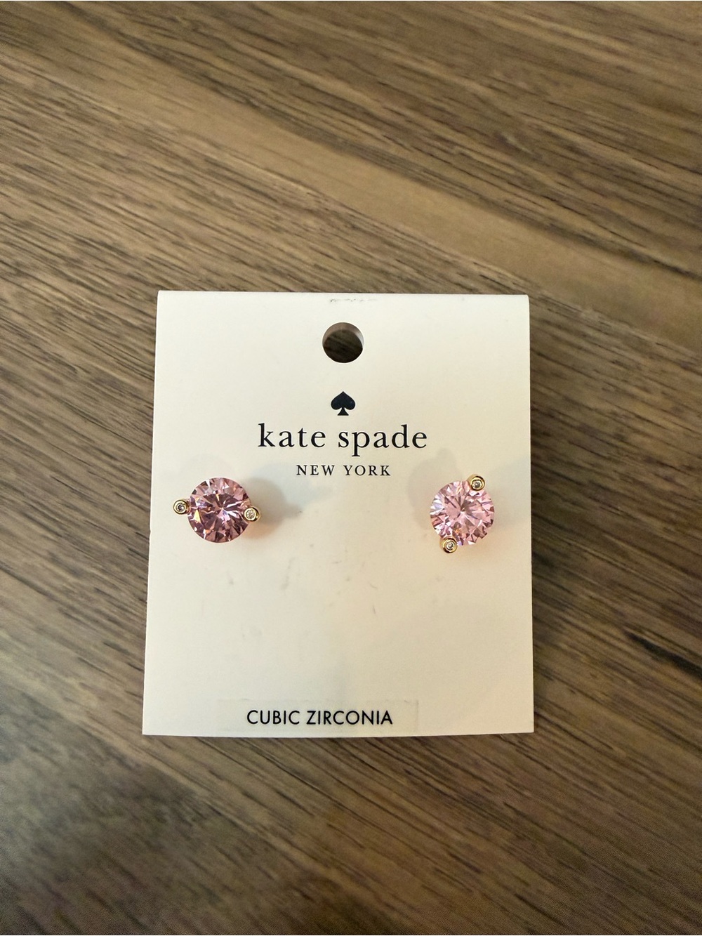 Brand new Kate Spade Pink Cubic Zirconia Stud Earrings